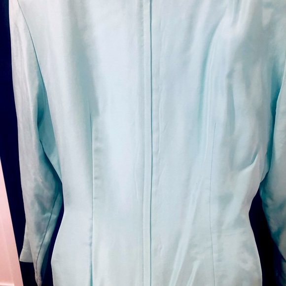 New VTG Sarah Taylor Collection Sea Foam Green Silk Mock Sarong Dress SZ 12 - Picture 3 of 7